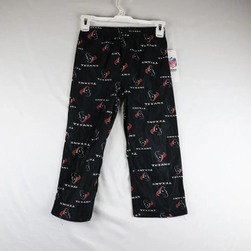 Houston Texans Boys Pajama Pants XS 4/5 Youth Black NFL Football Team‎ Apparel